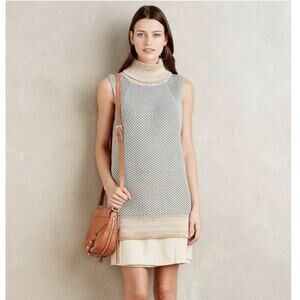 New $228 Anthropologie Raoul Color Block Turtleneck Pullover Sweater Vest SMALL